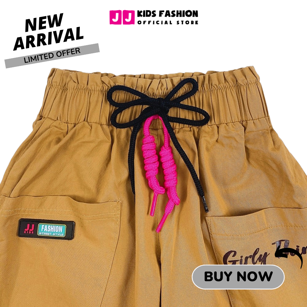Quần short kiểu bé gái kaki thời trang năng động thoải mái - JJ Kids