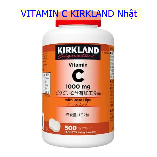 Kẹo Nhai Vitamin C Kirkland 1000mg Nội địa Nhật Hộp 500 Viên (T01/2025