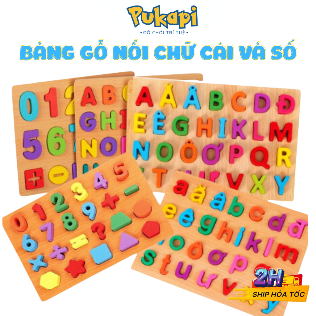 Bảng Chữ Cái Tiếng Việt Gỗ Nổi Chữ Số Bằng Gỗ Nổi Bảng Xếp Hình Đa Dạng Chủ Đề Đồ Chơi Giáo Dục - Đồ Chơi Cho Bé PUKAPI