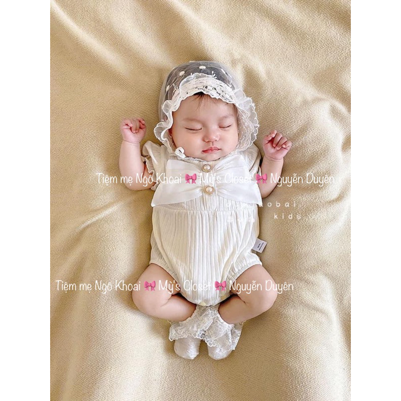 [🎀NGÔ KHOAI MỲ🎀] body chip thun tăm cổ nơ điệu đà bé gái