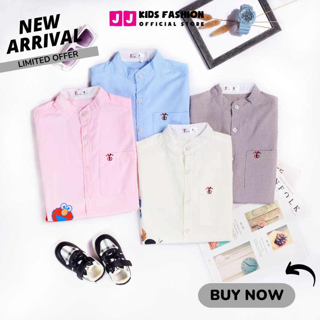Áo sơ mi cho bé trai ngắn tay in hình hoạt hình dễ thương - JJ Kids
