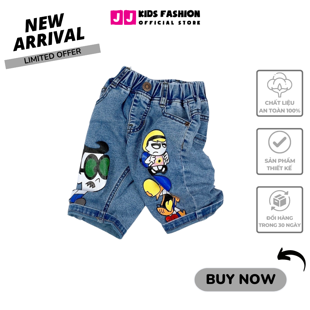 Quần jean lửng bé trai năng động thoải mái full size - JJ Kids