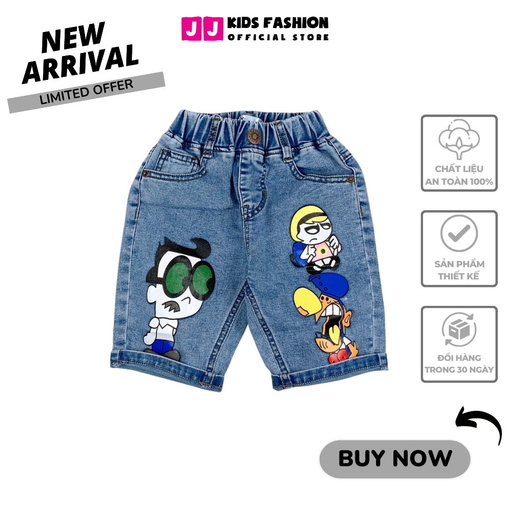 Quần jean lửng bé trai năng động thoải mái full size - JJ Kids
