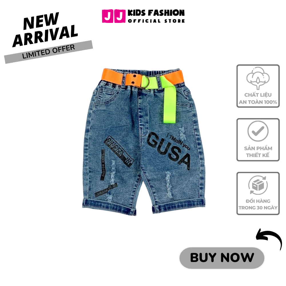 Quần jean lửng bé trai năng động thoải mái full size - JJ Kids