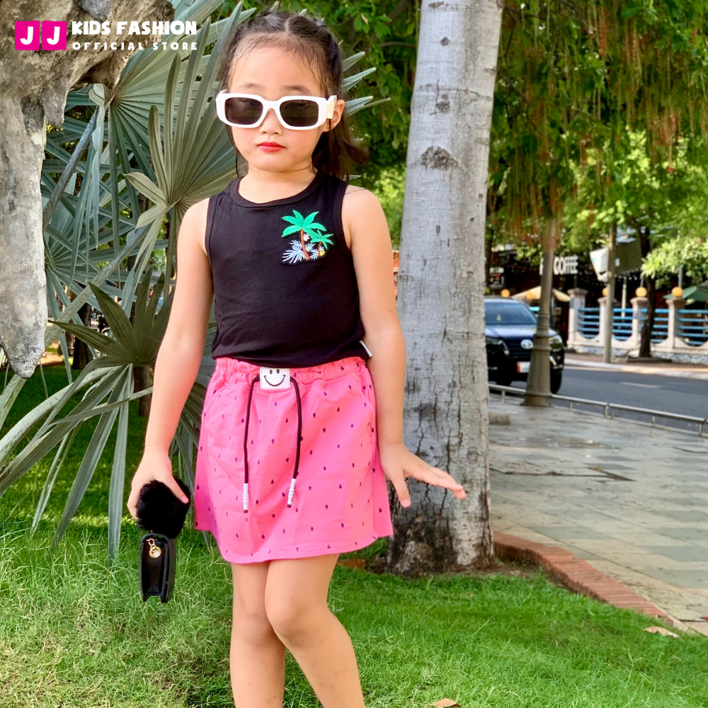 Chân váy chữ A cotton cho bé gái năng động, thời trang size đại - JJ Kids