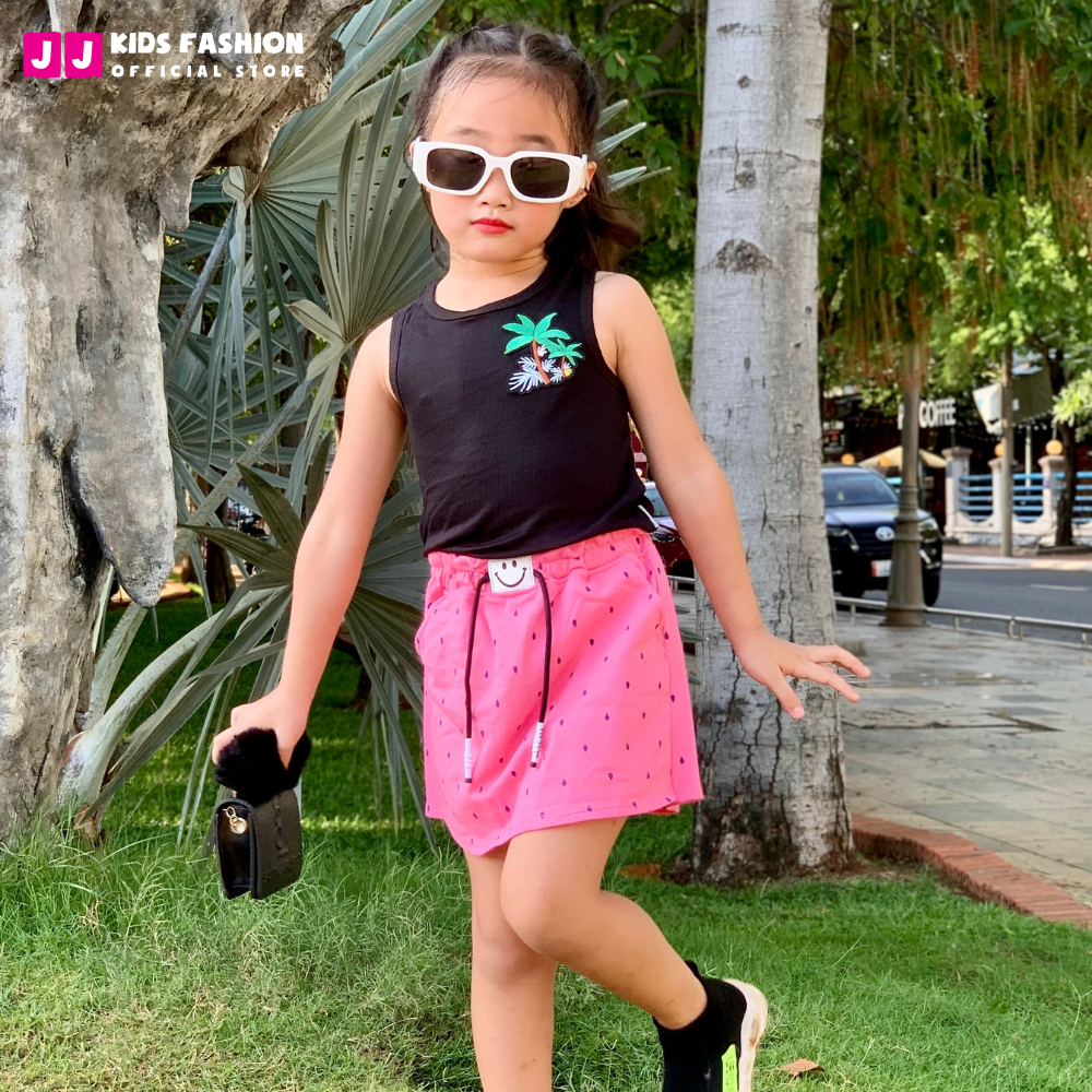 Chân váy chữ A cotton cho bé gái năng động, thời trang size đại - JJ Kids