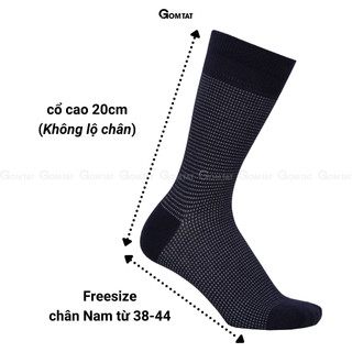 Hộp 5 đôi tất vớ nam công sở cổ cao GOMTAT chất liệu cotton cao cấp, hút ẩm, thoáng khí chống mùi hôi - LUX-TAY01-CB5