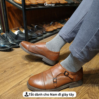 Vớ nam cổ cao công sở GOMTAT mẫu 01, chất liệu cotton cao cấp, êm chân thoáng khí  -GOM-TATGIAYTAY01-1DOI