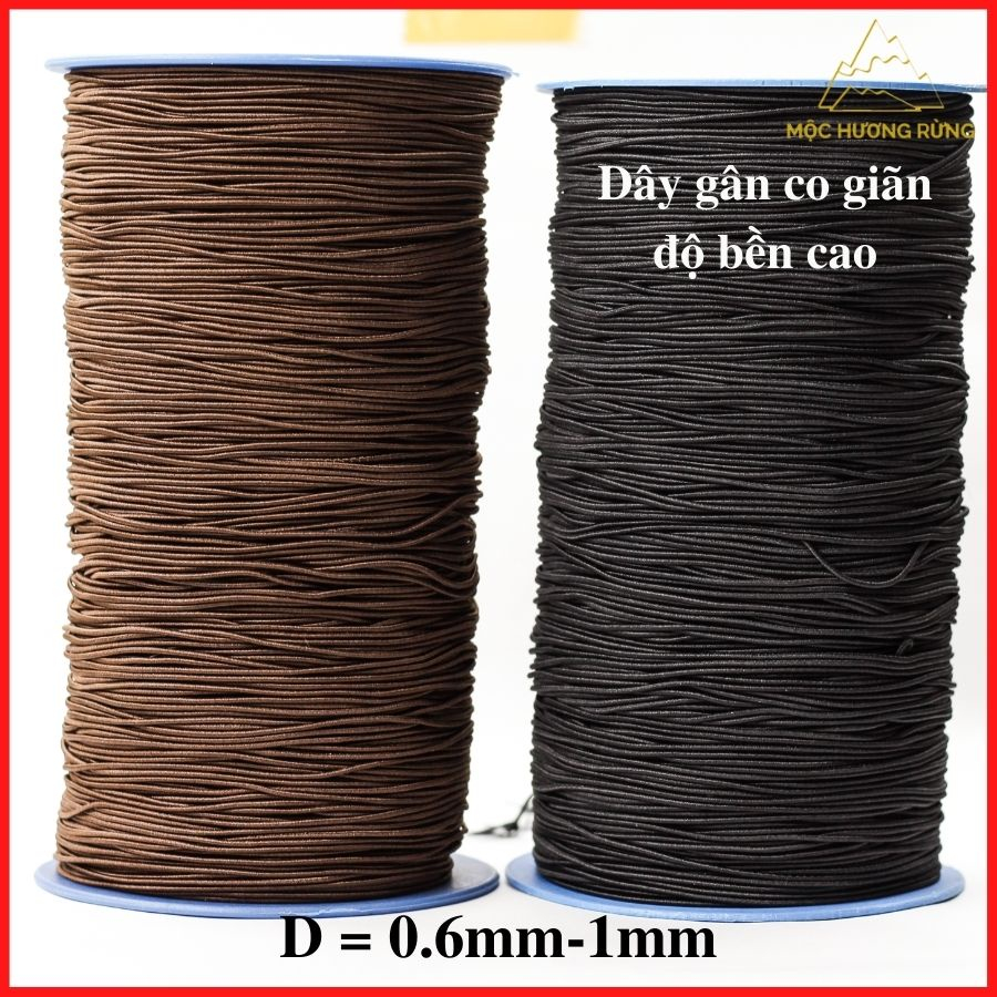 Dây Thun Xâu Chuỗi, Vòng-Dây Gân Xâu Hạt Chuỗi 0.6-1mm/màu đen Độ Co giãn Cao, Bền
