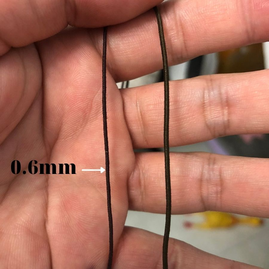 Dây Thun Xâu Chuỗi, Vòng-Dây Gân Xâu Hạt Chuỗi 0.6-1mm/màu đen Độ Co giãn Cao, Bền