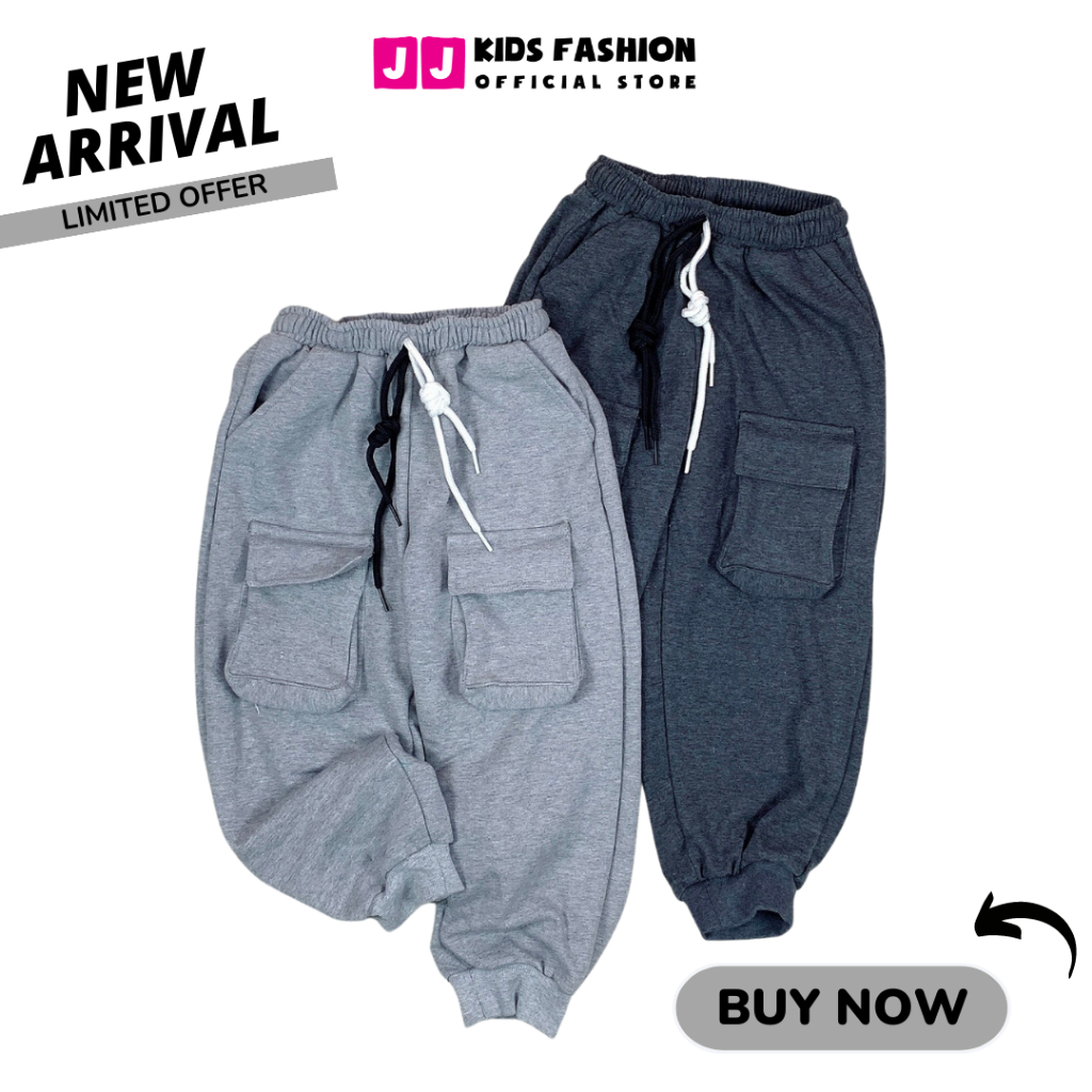 Quần Jogger Bé Trai, Bé Gái Thun Dài Bo Ống – Phong Cách Hip Hop Năng Động | JJ Kids Fashion