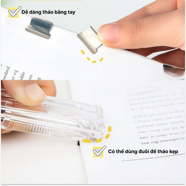 Bộ đẩy kẹp giấy dùng để kẹp tài liệu phù hợp cho sinh viên nhân viên văn phòng