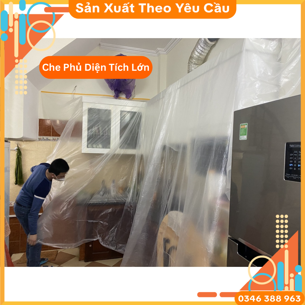 (Khổ Rộng  4M, 3M, 2M, 1,6M ) Nilon Cỡ Lớn Che Bụi Đa Năng, Làm Thảm Picnic, Che Phủ, Ngăn Bụi, Bảo Vệ Nội Thất, Che Sơn