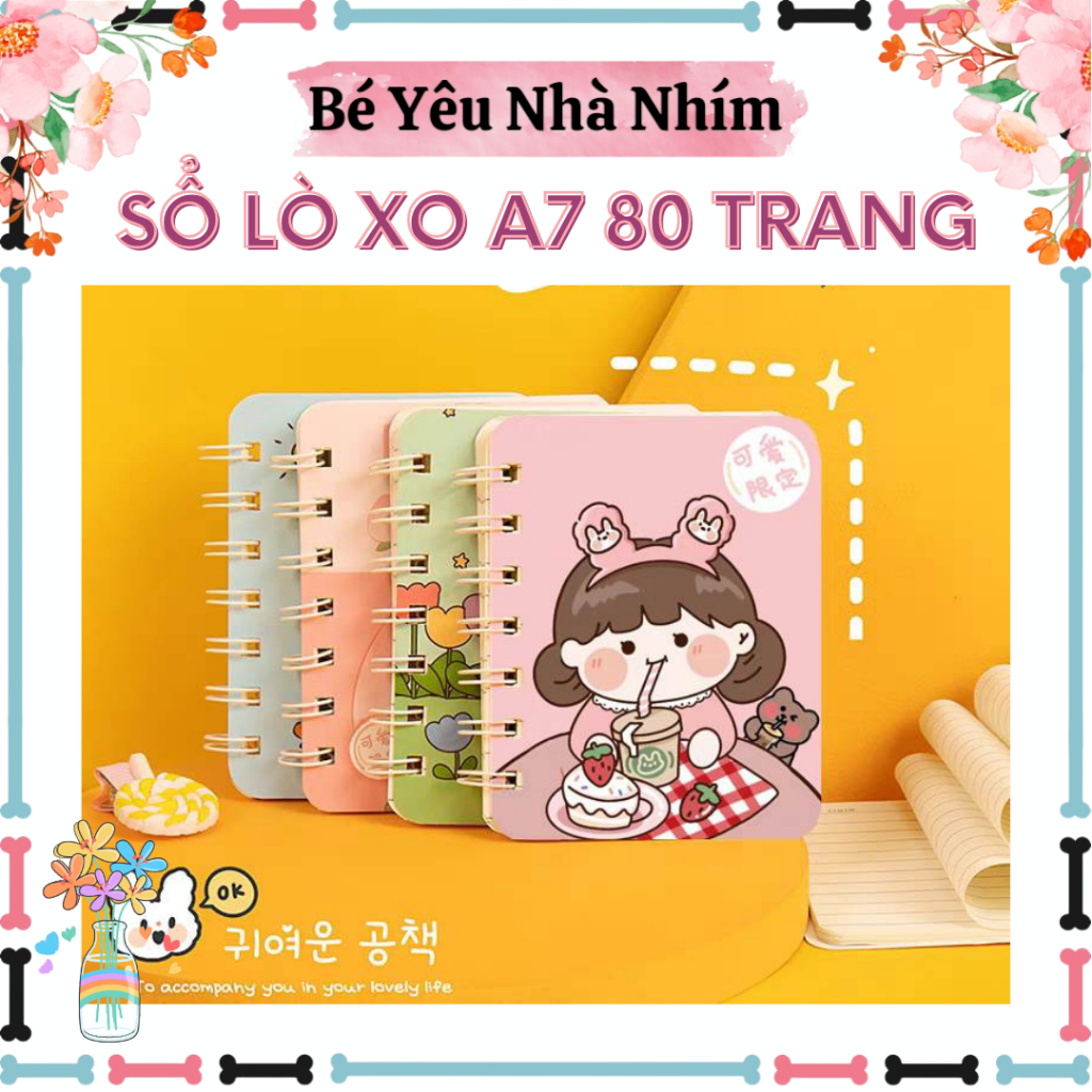 Sổ Còng A7 Gồm 80 Trang Siêu Đáng Yêu Giấy Dày và Mịn , Sổ Tay Dễ ...