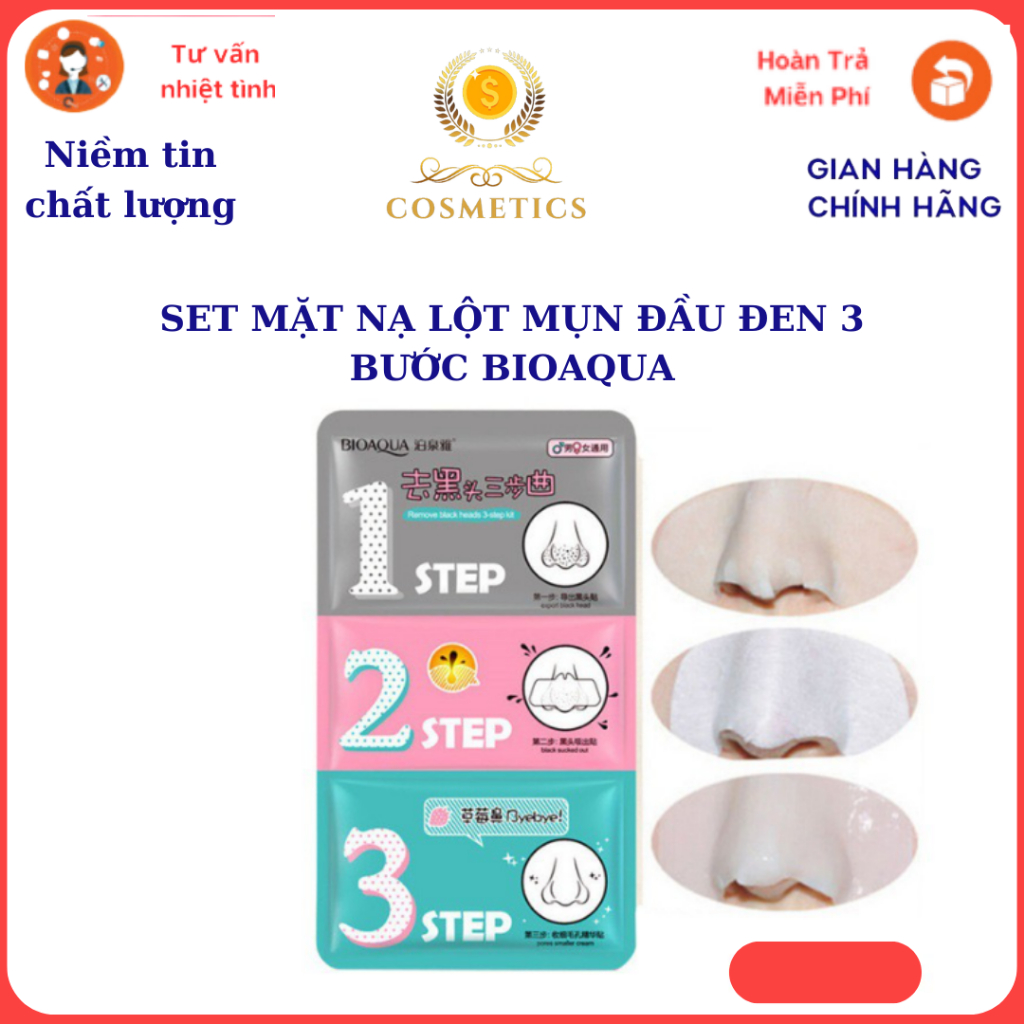 SET MẶT NẠ LỘT MỤN ĐẦU ĐEN 3 BƯỚC BIOAQUA | Shopee Việt Nam