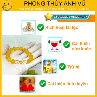 Vòng tam hợp quý thần tỵ dậu sửu chất liệu mã não vàng đã khai quang - may mắn tài lộc