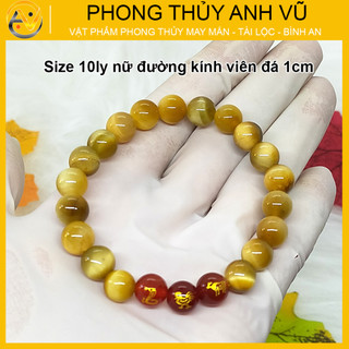 Vòng tay phong thủy mệnh thổ chất liệu mắt hổ - tam hợp tỵ dậu sửu - size 8 10 12ly -may mắn tài lộc