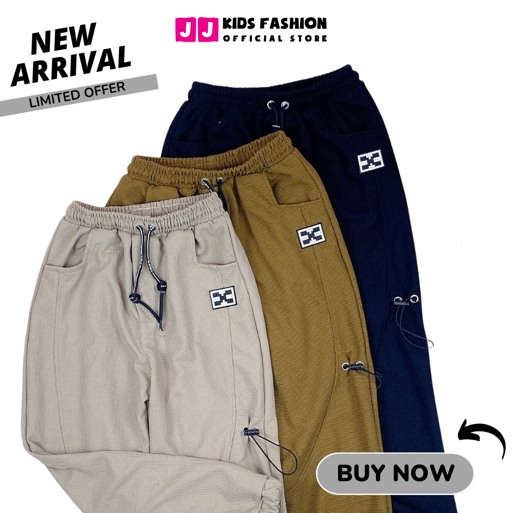 Quần Jogger Bé Trai, Bé Gái Thun Dài Bo Ống – Phong Cách Hip Hop Năng Động | JJ Kids Fashion