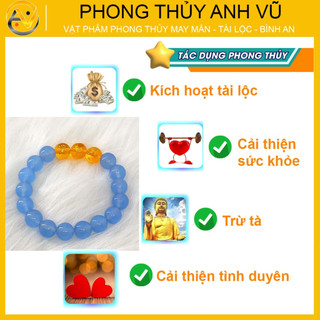 Vòng tay phong thủy mệnh thủy - tam hợp tỵ dậu sửu size 8 10ly - có khai quang may mắn tài lộc