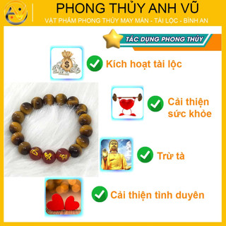Vòng tam hợp tỵ dậu sửu chất liệu mắt hổ - size 8 10 12ly cho mệnh thổ, kim - may mắn tài lộc