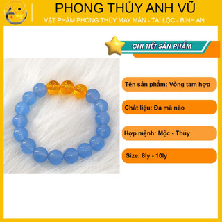 Vòng tay phong thủy mệnh thủy - tam hợp tỵ dậu sửu size 8 10ly - có khai quang may mắn tài lộc