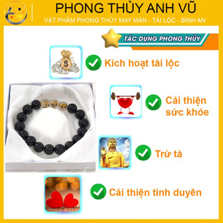 Vòng tay mã não đen tam hợp tỵ dậu sửu - size 8 10 12ly - may mắn tài lộc - bảo hành 12 tháng