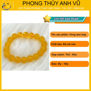 Vòng tay phong thủy mệnh thổ tam hợp tỵ dậu sửu - size 8 10ly cho nữ - may mắn tài lộc