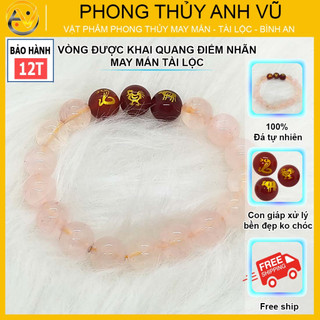 Vòng tay 12 con giáp chất liệu mã não tự nhiên - tam hợp tỵ dậu sửu cho nữ - may mắn tài lộc