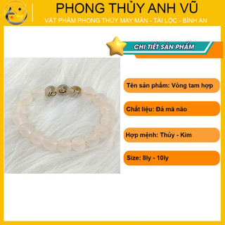 Vòng tay phong thủy mệnh thủy tỵ dậu sửu - chất liệu mã não tự nhiên - size 8 10ly cho nữ may mắn