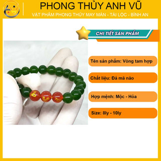 Vòng tay phong thủy mệnh mộc tỵ dậu sửu - chất liệu mã não xanh - size 8 10ly cho nữ may mắn