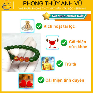 Vòng tay phong thủy mệnh mộc tỵ dậu sửu - chất liệu mã não xanh - size 8 10ly cho nữ may mắn