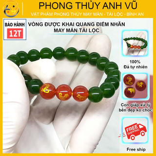 Vòng tay phong thủy mệnh mộc tỵ dậu sửu - chất liệu mã não xanh - size 8 10ly cho nữ may mắn
