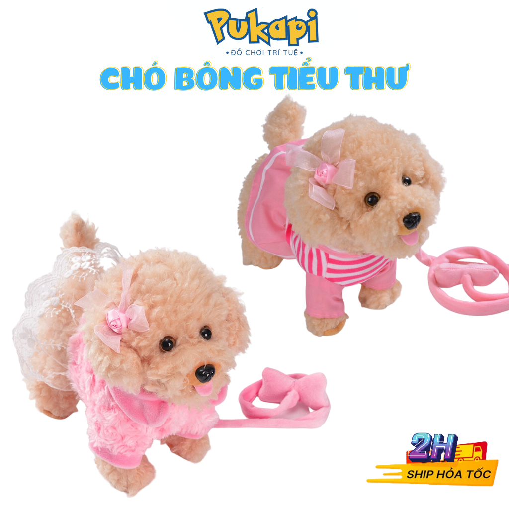 Đồ Chơi Chó Bông Biết Hát Biết Đi Chó Bông Tiểu Thư Cún Bông Biết Di Chuyển Phát Nhạc -Đồ Chơi Bé Gái PUKAPI