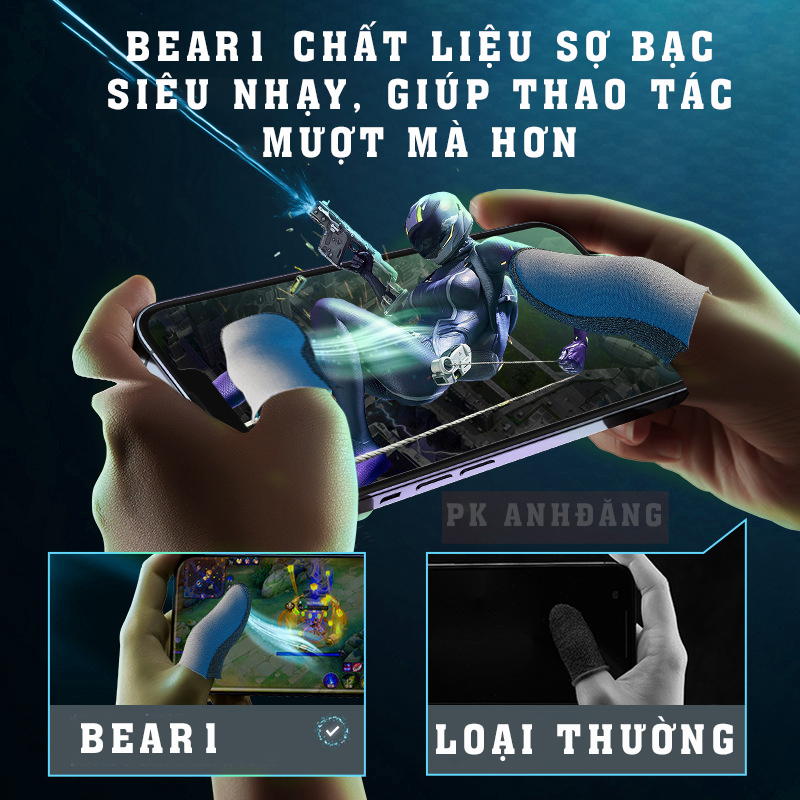 Bao Tay Chơi Game, Găng Tay Chơi Game Chống Mồ Hôi Bear1 Sợi Bạc Siêu Nhạy