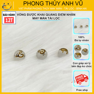 3 viên tam hợp tỵ dậu sửu chất liệu mã não trắng đã khai quang - size 8 10 12ly - may mắn tài lộc
