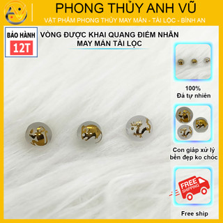 3 viên tam hợp thân tý thìn chất liệu mã não trắng đã khai quang - size 8 10 12ly - may mắn tài lộc