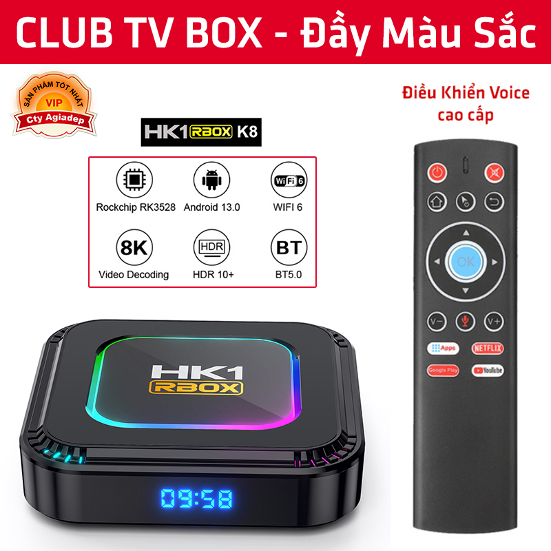 TVbox HK1 loại tốt Android 13 mới nhất + ĐK nhận dạng giọng nói từ xa ...
