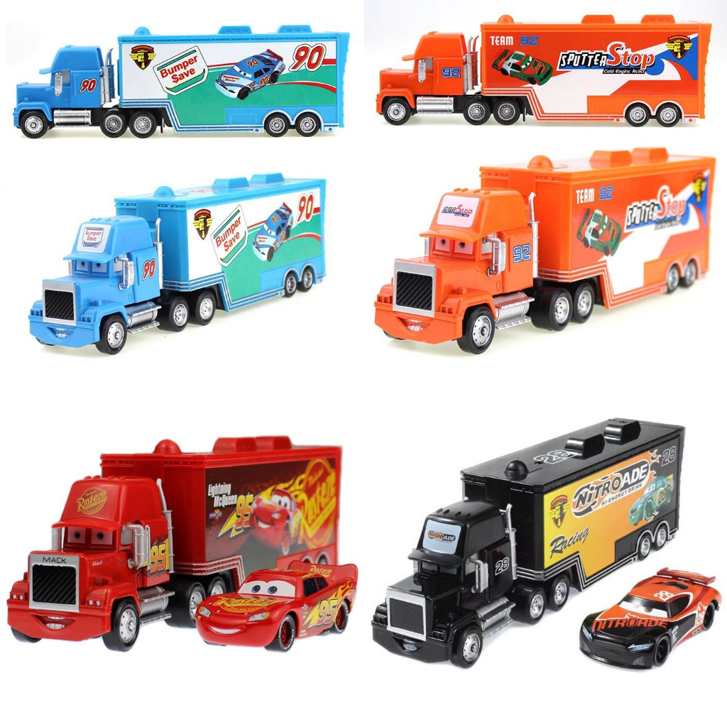 Disney Pixar Cars Lot Mack Hauler Truck & Car Kits Metal Diecast Toy Xmas  Gift