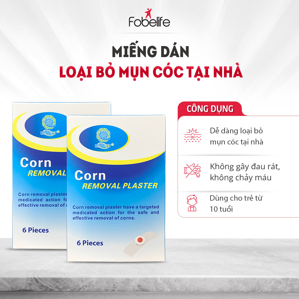 [Combo] 2 hộp miếng dán MỤN CÓC Corn plaster KangDi Fobe hộp 6 miếng N1