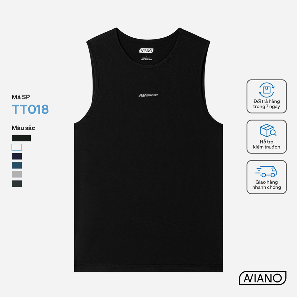 Ảnh Áo Ba Lỗ Nam AVIANO Công Nghệ Dri-Air Thể Thao Thun Lạnh, Áo Thun Nam Co Giãn, Thoáng Khí 4