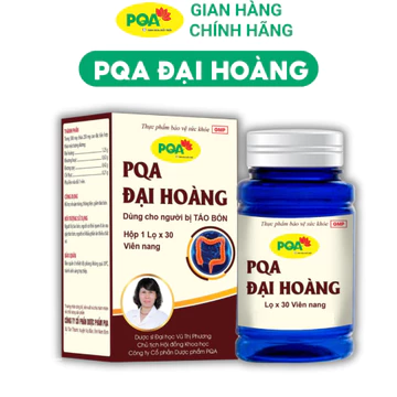 Đại hoàng PQA hỗ trợ giảm táo bón, giúp nhuận tràng cho người bị táo bón lâu ngày hộp 30 viên