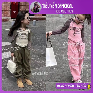 Quần áo trẻ em, Bộ hiphop thu đông bé gái quần túi hộp 2 màu cực chất cho bé 10-25kg S852 | Tiểu Yến KID