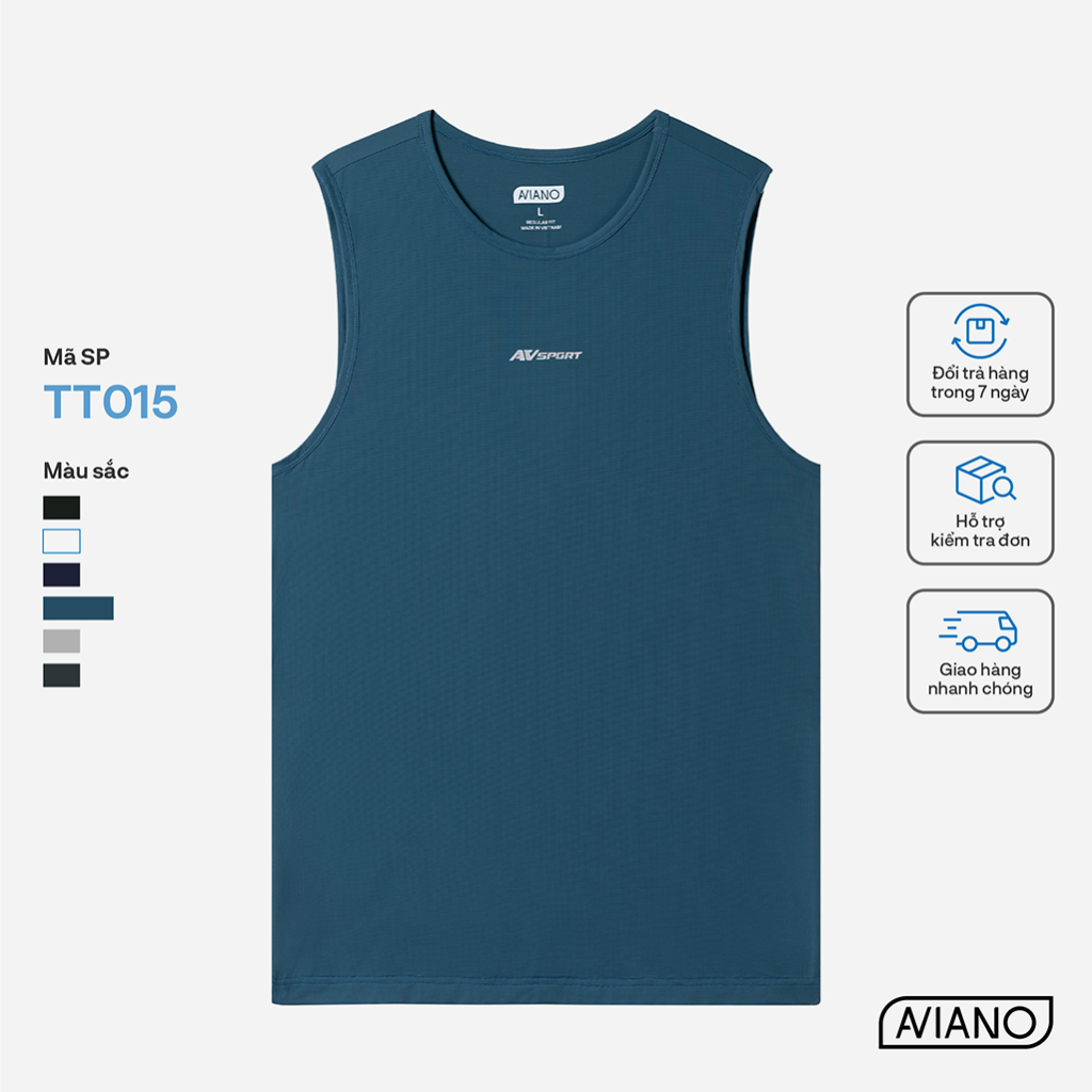 Ảnh Áo Ba Lỗ Nam AVIANO Công Nghệ Dri-Air Thể Thao Thun Lạnh, Áo Thun Nam Co Giãn, Thoáng Khí 1