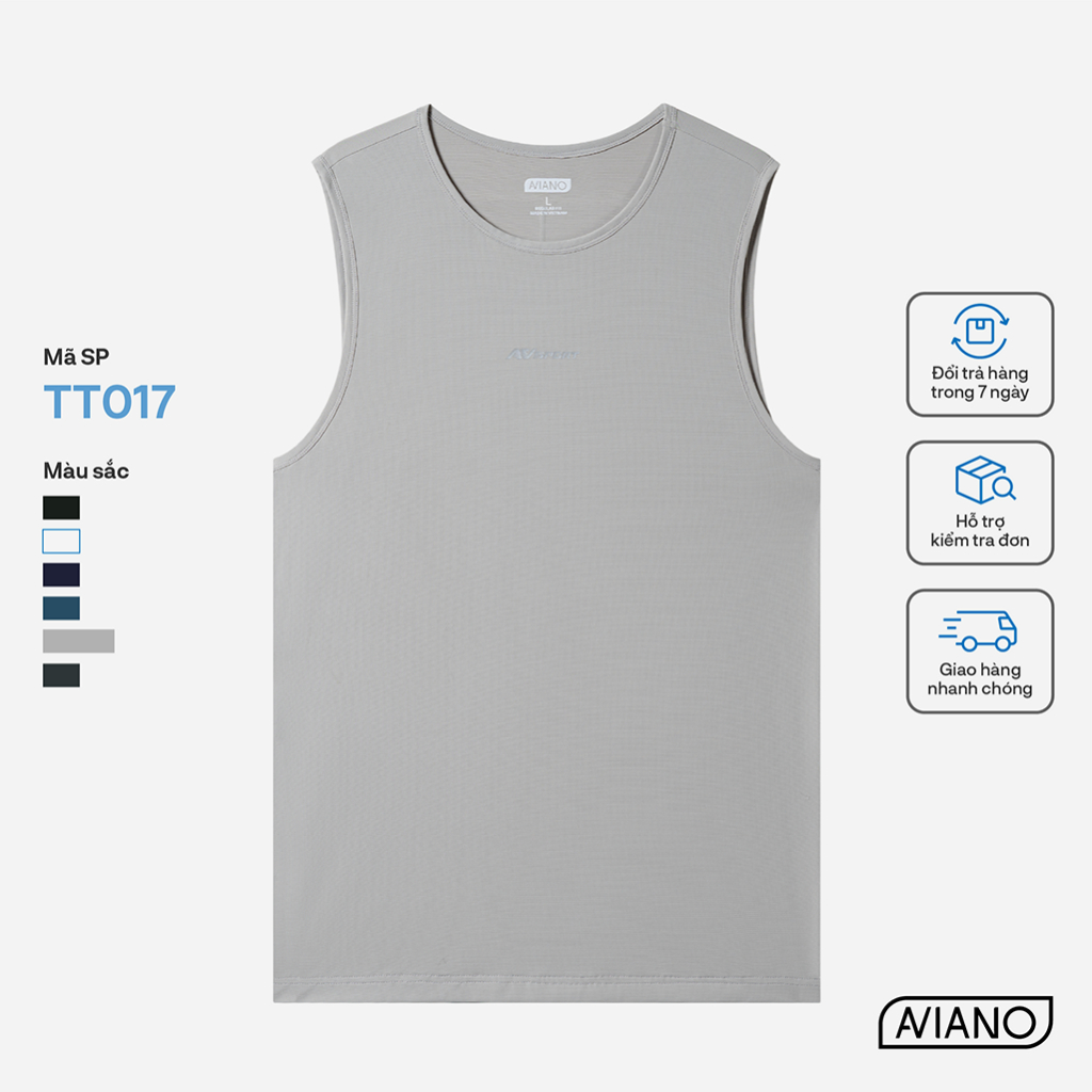 Ảnh Áo Ba Lỗ Nam AVIANO Công Nghệ Dri-Air Thể Thao Thun Lạnh, Áo Thun Nam Co Giãn, Thoáng Khí 3