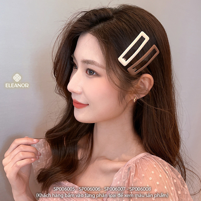 Kẹp tóc nữ Eleanor Accessories hình chữ nhật nhiều màu kẹp tóc mái basic phụ kiện tóc 6005