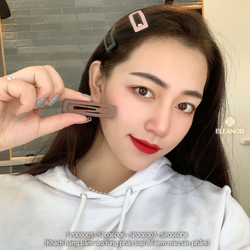 Kẹp tóc nữ Eleanor Accessories hình chữ nhật nhiều màu kẹp tóc mái basic phụ kiện tóc 6005