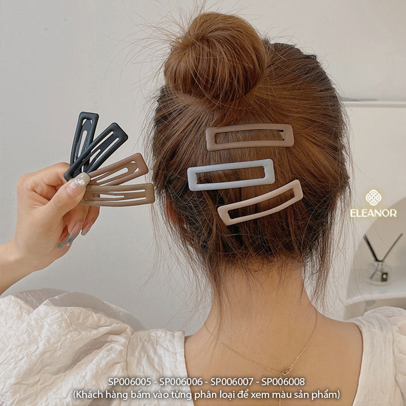Kẹp tóc nữ Eleanor Accessories hình chữ nhật nhiều màu kẹp tóc mái basic phụ kiện tóc 6005