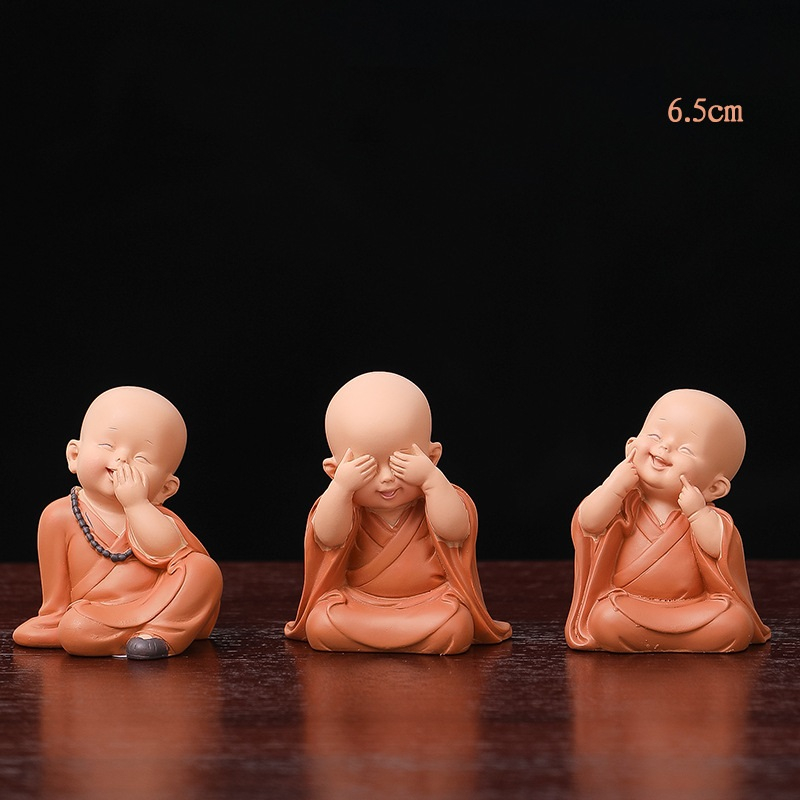 Decor trang trí taplo ô tô Tiểu Hòa Thượng vui nhộn tách set , phụ kiện xe hơi sáng tạo, hoặc để bàn làm việc