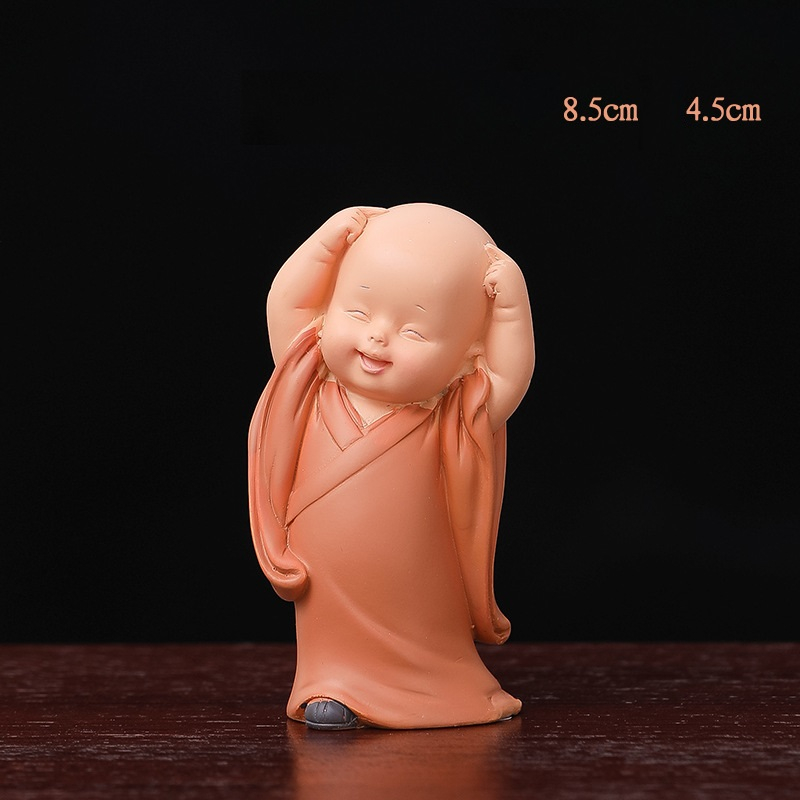 Decor trang trí taplo ô tô Tiểu Hòa Thượng vui nhộn tách set , phụ kiện xe hơi sáng tạo, hoặc để bàn làm việc