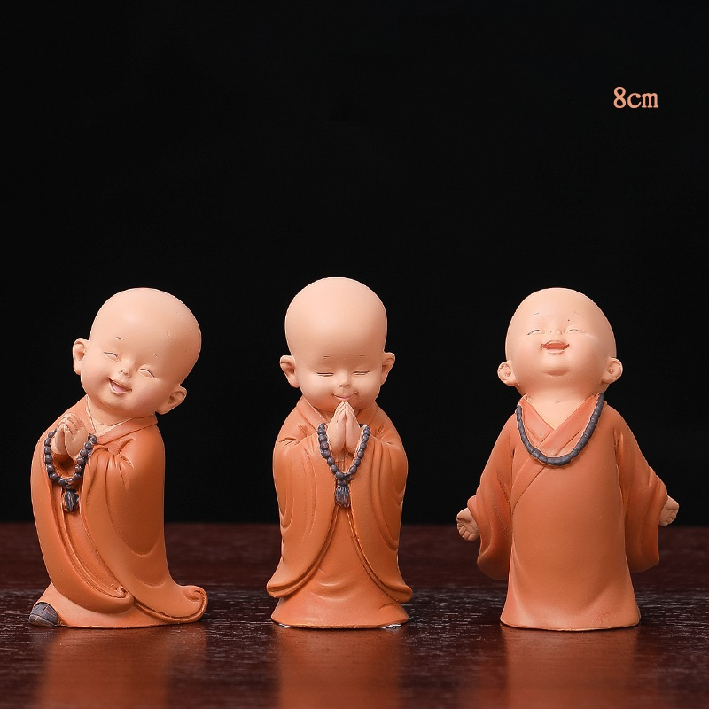 Decor trang trí taplo ô tô Tiểu Hòa Thượng vui nhộn tách set , phụ kiện xe hơi sáng tạo, hoặc để bàn làm việc